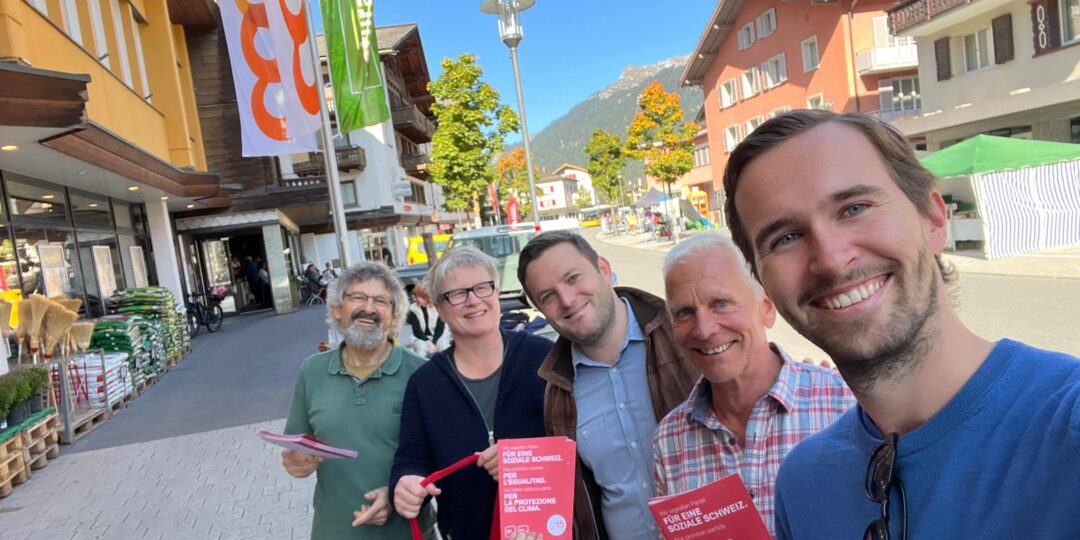 Flyeraktion in Klosters